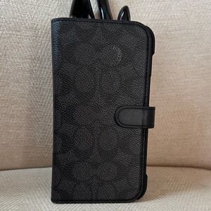 Coach Black Phone Wallet Case. For iPhone 📱 15 pro max
